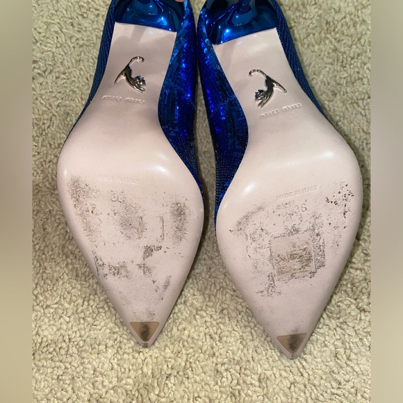 Authentic Miu Miu Blue Sequins Heels - Picture 4 of 4